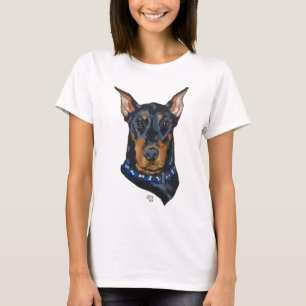 T-shirt Dobermann noir