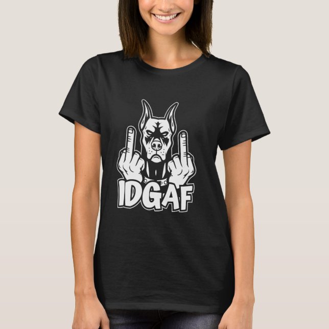 T-shirt Dobermann - Race de chien Idgaf (Devant)