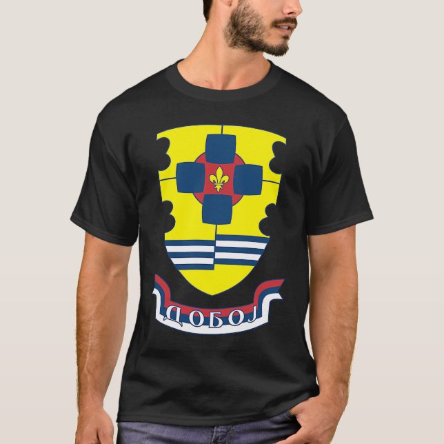 T-shirt Doboj Armoiries République de Serbie RS Drapeau se (Devant)