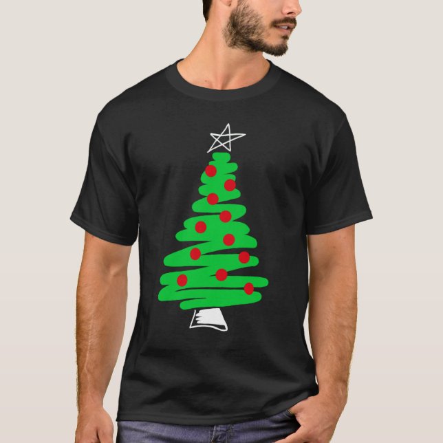 T-shirt d'obscurité d'arbre de Noël (Devant)