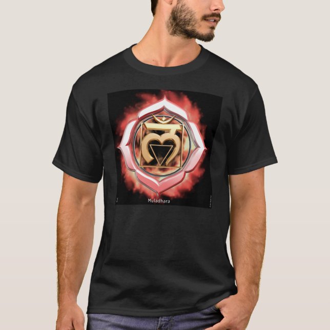 T-shirt d'obscurité de Chakra de racine (Devant)