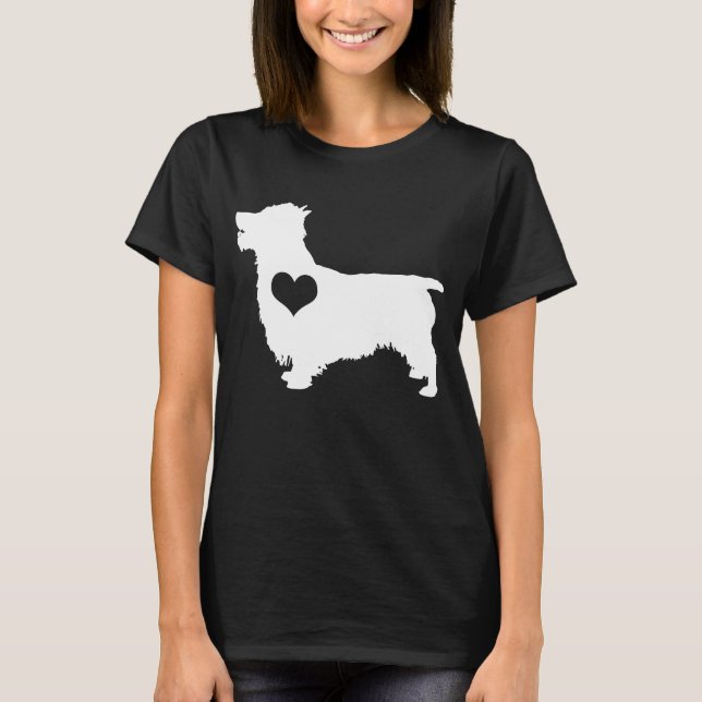 T-shirt d'obscurité de coeur de Terrier australien (Devant)