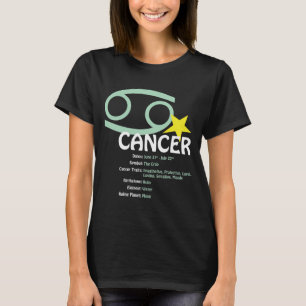 T-shirt d'obscurité de dames de traits de Cancer