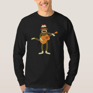 T-shirt d'obscurité de douille de guitare de singe