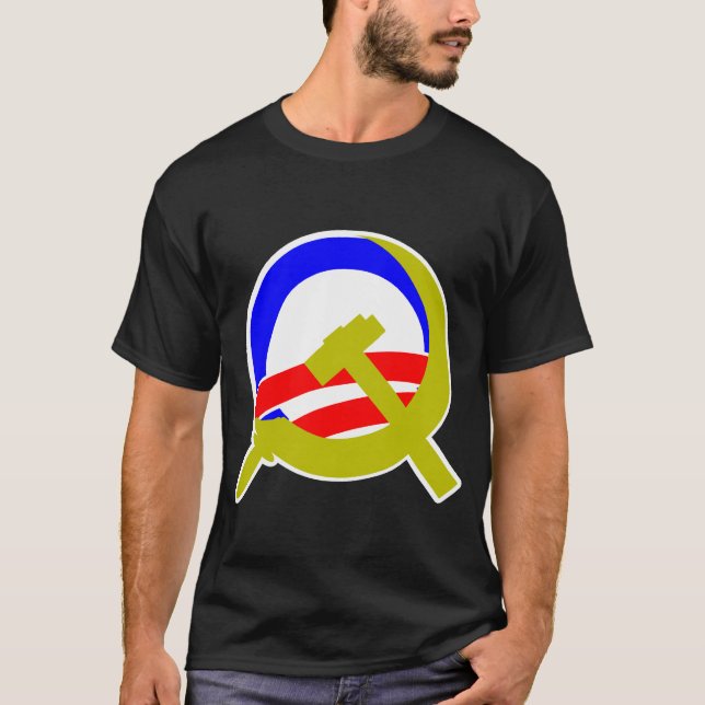 T-shirt d'obscurité de faucille et de marteau (Devant)