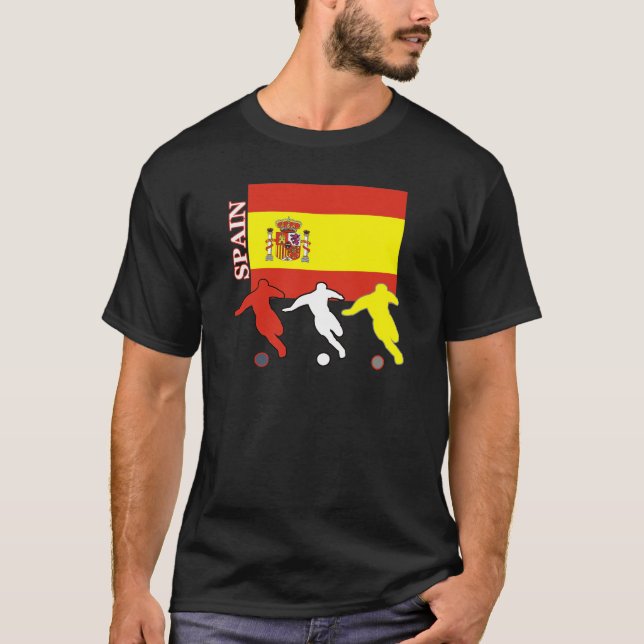 T-shirt d'obscurité de l'Espagne du football (Devant)