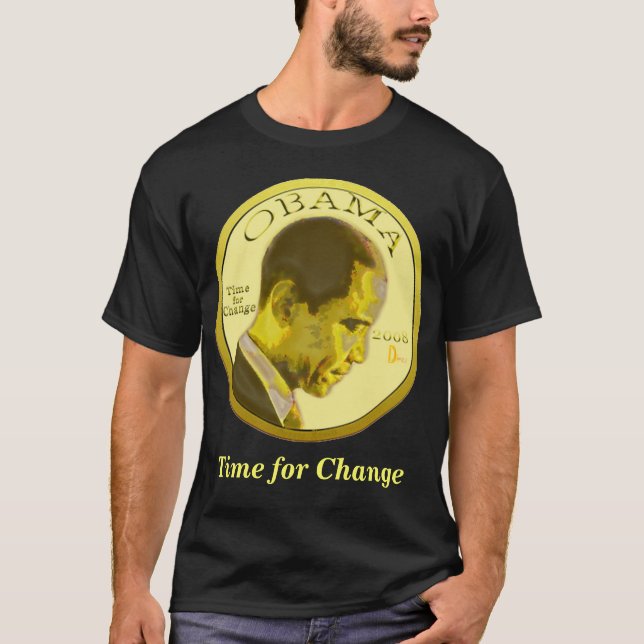 T-shirt d'obscurité de pièce de monnaie d'Obama (Devant)