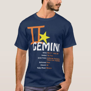 T-shirt d'obscurité de traits de Gémeaux
