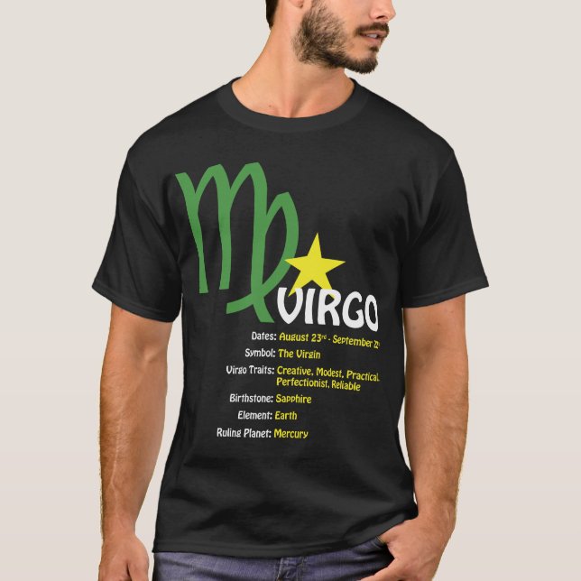 T-shirt d'obscurité de traits de Vierge (Devant)