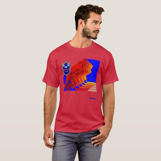 T-shirt d'obscurité d'hockey d'armée rouge (Devant entier)