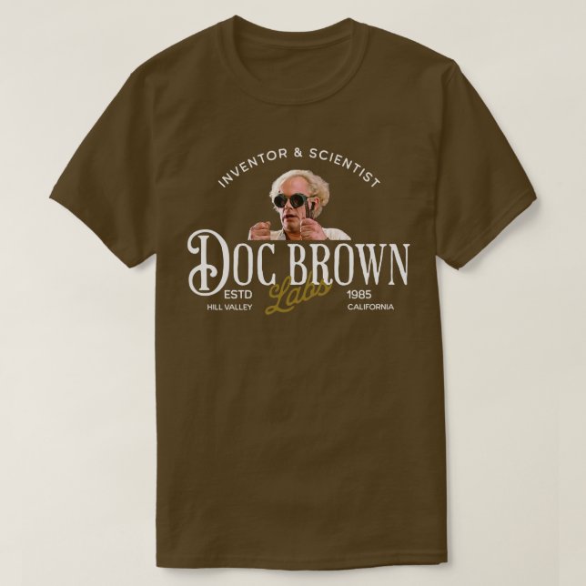 T-shirt Doc Brown Labs Inventeur Scientifique Est 1985 (Design devant)