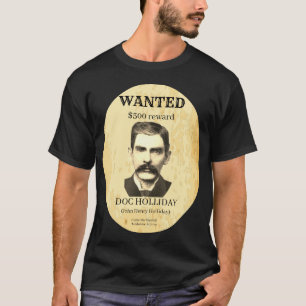 T-shirt Doc Holliday 💰 Vintage Outlaw Poster Recherché