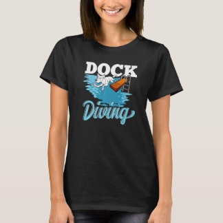 T-shirt Dock Diving Dog Jumping in Water  Dog Love Premium