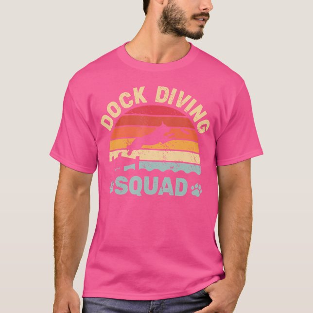 T-shirt Dock Diving Squad Dog Dock Jumping Dog Dock Plongé (Devant)