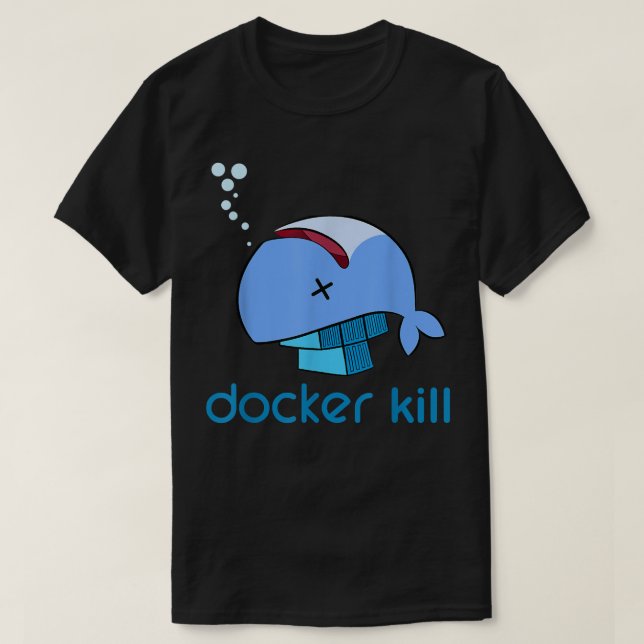 T-shirt Docker container linux devops programming coding (Design devant)