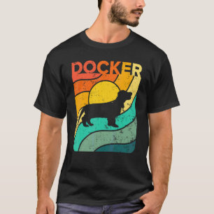 T-shirt Docker Coucher de soleil vintage Maman Papa