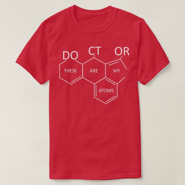 T-shirt Docteur Cadeau Médicale pour Médecins Chimie Atoms (Design devant)