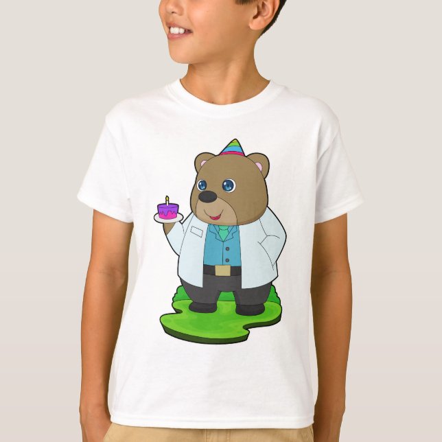 T-shirt Docteur d'anniversaire ours (Devant)