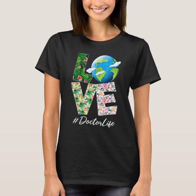 T-shirt Docteur Love World Jour des terres 52e anniversair (Devant)