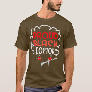 T-shirt Docteur noir Femmes Afro-Américaine Docteur MD Gra