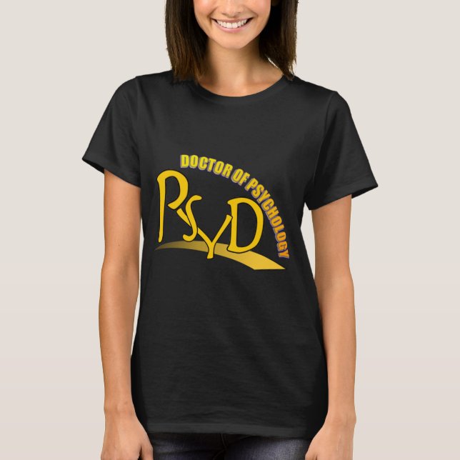 T-SHIRT DOCTEUR OF PSYCHOLOGY YELLOW LOGO DE PSYD (Devant)