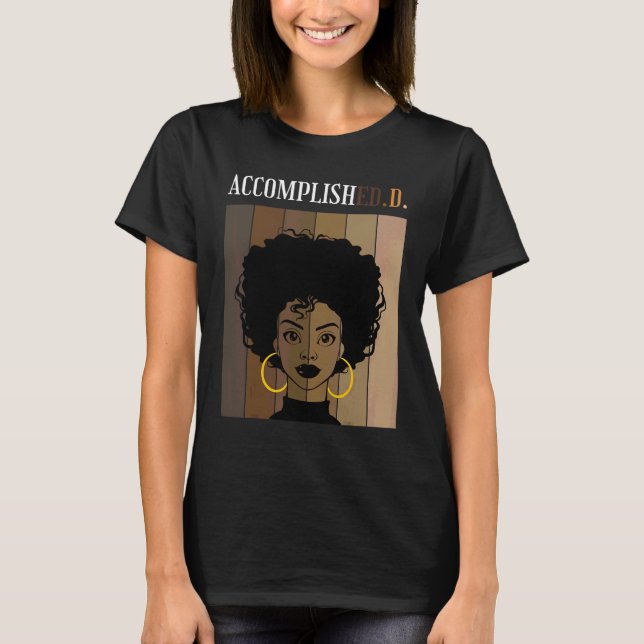 T-shirt Doctorat D Edd De L'Éducation Noir Af (Devant)
