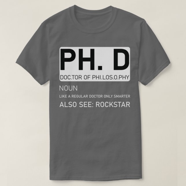 T-shirt Doctorat en philosophie (Design devant)