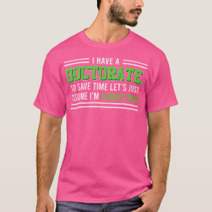 T-shirt Doctorat Havea Doctorat Docteur Funny Dissertatio
