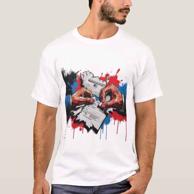 T-shirt Documents d'immigration détruits Chinga La Migra (Devant)