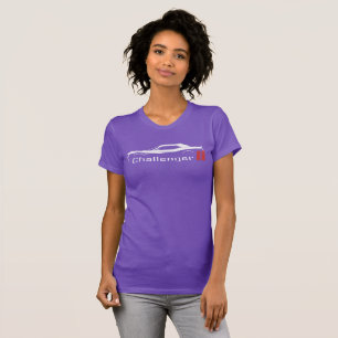 T-shirt Dodge Challenger Muscle Car Drapeau Américain T-Sh