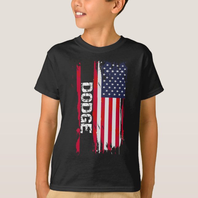 T-shirt Dodge Drapeau Usa  (Devant)