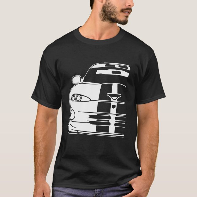 T-shirt Dodge Viper 1996 Gts Rayures 1 (Devant)