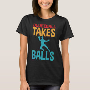 T-shirt Dodgeball prend des boules Distress Texte avec Dod