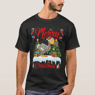 T-shirt Dodo Oiseau Amant Xmas Éclairage Santa Hat Dodo C