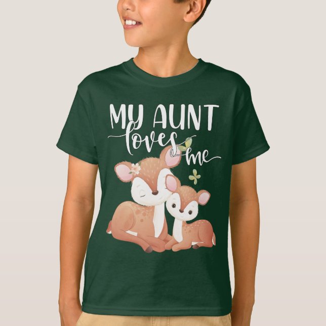 T-shirt Doe et Fawn Ma tante m'aime (Devant)