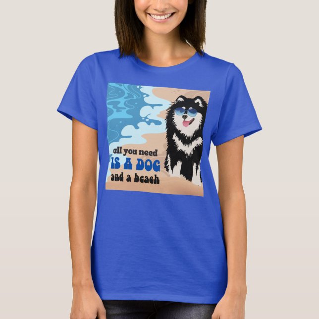 T-shirt DOG AND A BEAC Lapphund finlandais chemise tous le (Devant)