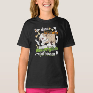 T-shirt Dog Ate My Homework - Apprendre le devis allemand
