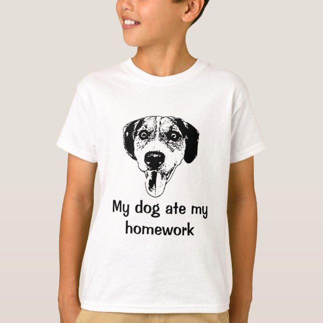 T-shirt Dog ate my homework kids' tee shirt (Devant)