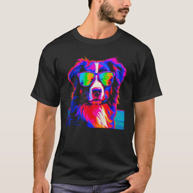 T-shirt Dog Australian Shepherd Summer (Devant)