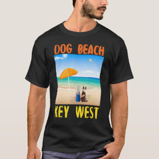 T-shirt Dog Beach Key West Florida Keys mignonne Chien Et 
