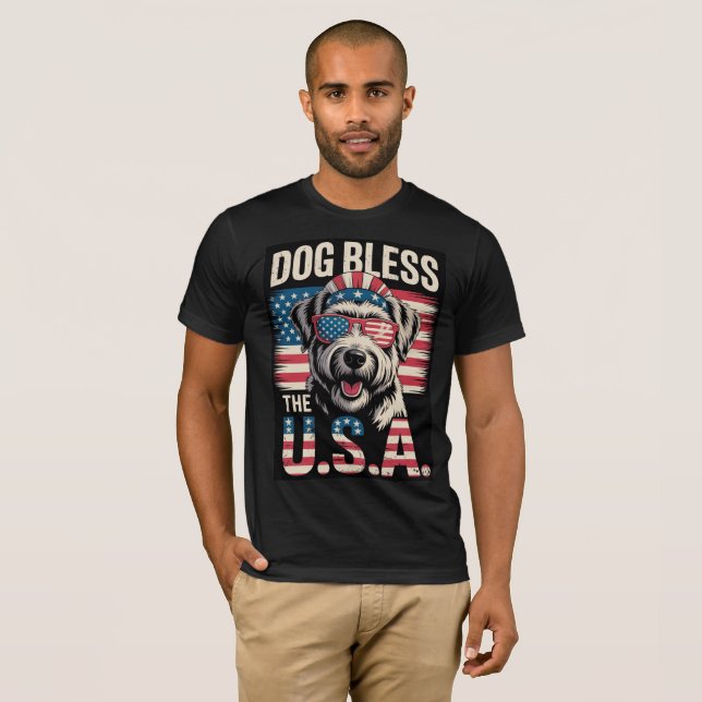 T-shirt Dog Bless USA (Devant entier)