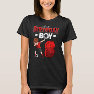 T-shirt Dog Boy 8 Year Old Soccer Player 8th Birthday