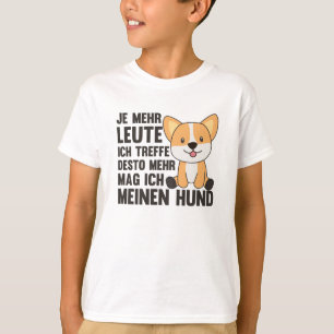 T-shirt Dog Corgi n'aime pas les gens, mignons chiens