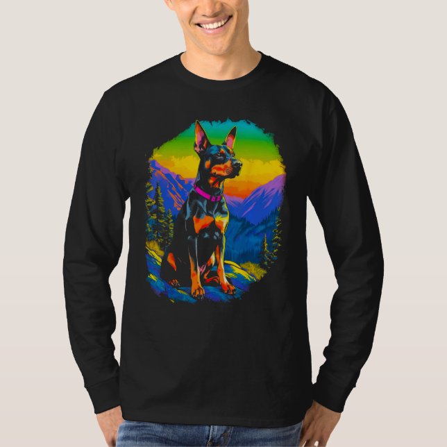 T-shirt Dog Doberman Pinscher Hike (Devant)