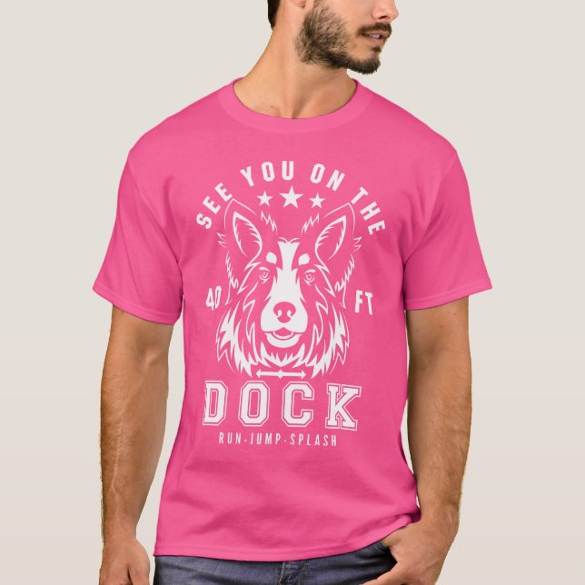 T-shirt Dog Dock Jumping Dock Diving Chiens (Devant)