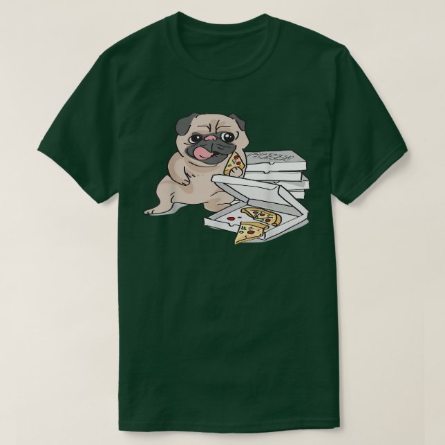 T-shirt Dog Eating A Pizza  (Design devant)