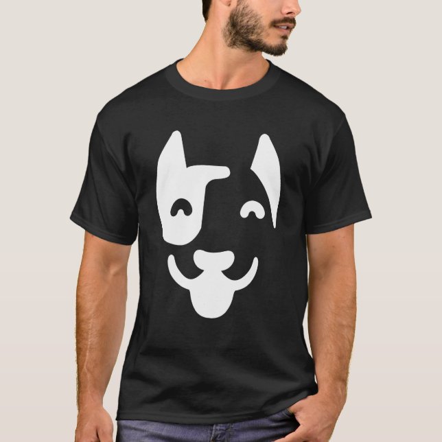 T-shirt Dog Face Silhouette (Devant)