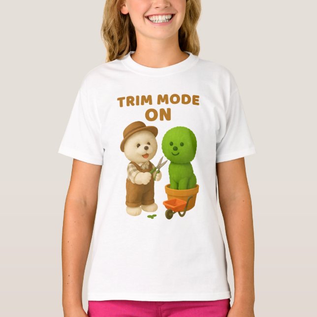 T-shirt Dog Gardener Bichon Topiary Trim Surreal (Devant)