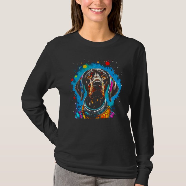 T-shirt Dog German Shorthaired Pointer Astronaut (Devant)