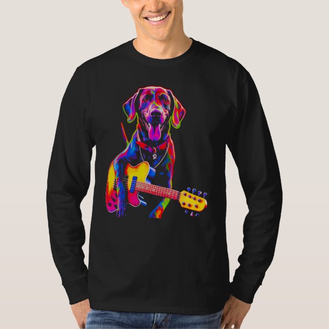 T-shirt Dog German Shorthaired Pointer Guitar (Devant)